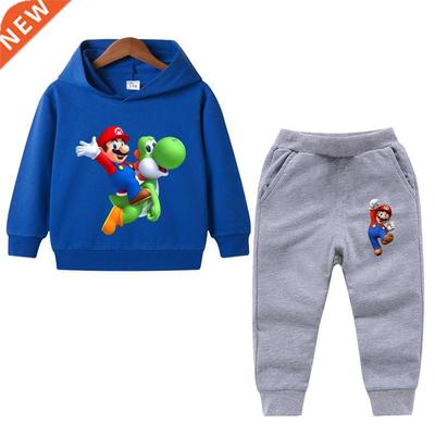 Super Mario Kids Hoodie Set Cotton Children's Clothing C
