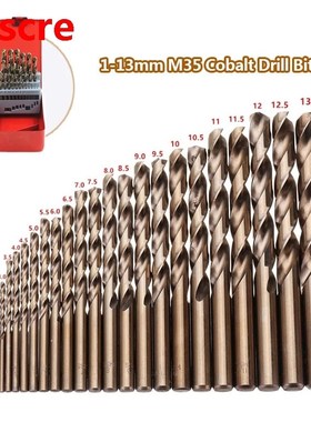 25Pcs 1-13mm HSS-Co Cobalt M35 Twist Drill Bit Power Tools A