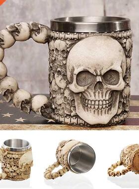 1Pcs 3D Axe ePacket Handle Viking Warrior 450ML Skull Mug Go