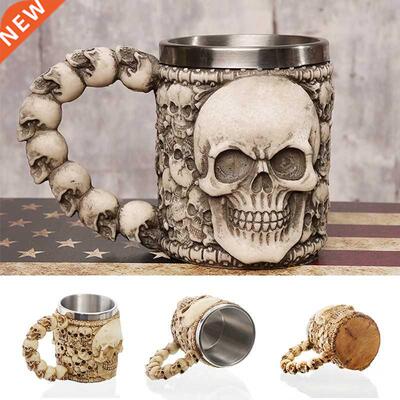 1Pcs 3D Axe ePacket Handle Viking Warrior 450ML Skull Mug Go