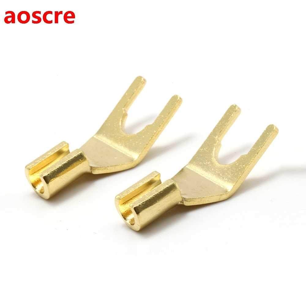 12pcs SY1505 Hifi audio gold plated Speaker Y Spade for s