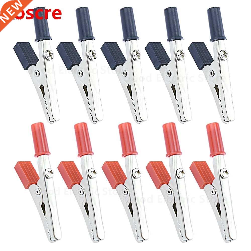 10pcs Length 52mm Insulated Crocodile Clips Plastic Handle C