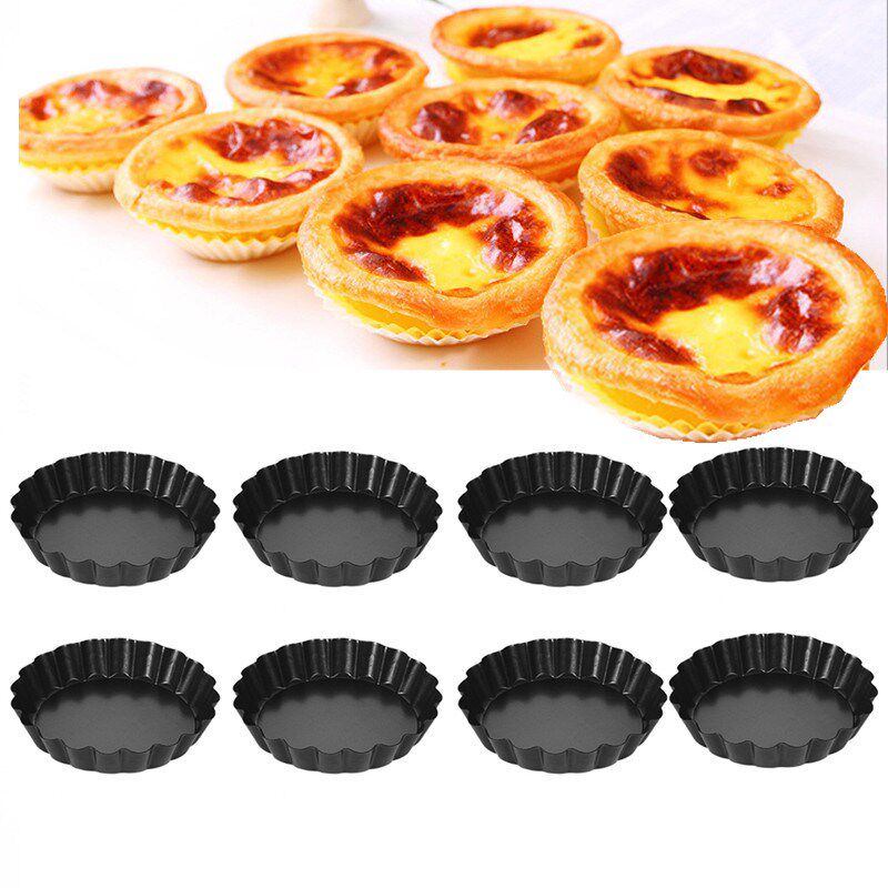 2/4/8 pcs non-stick tart quiche flan pan molds pie pizza