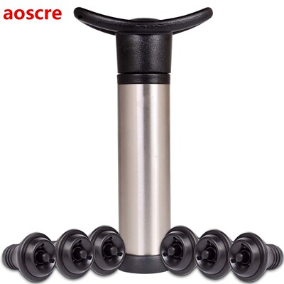 Wine Preserver Vacuum Air Pump With 6 Wine Bottle Stoppers D