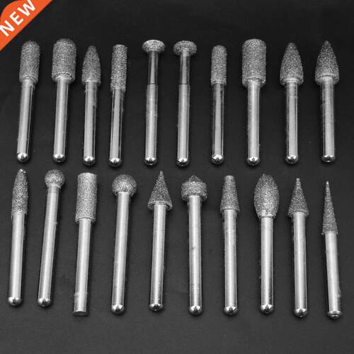 20Pcs Grinding Heads Electroplating 6mm Shank Diameter Grin