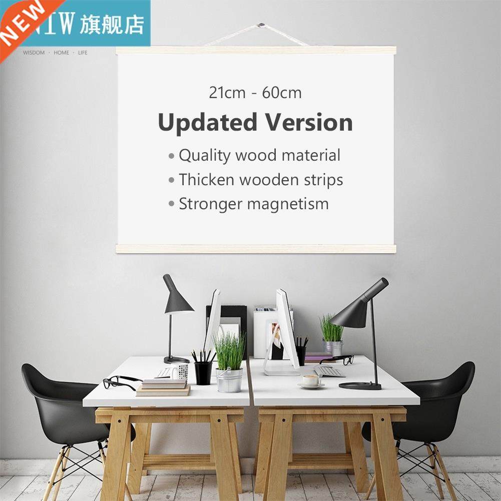 Magnetic Poster Hanger picture Frame Wood Teak Magnet Hangin