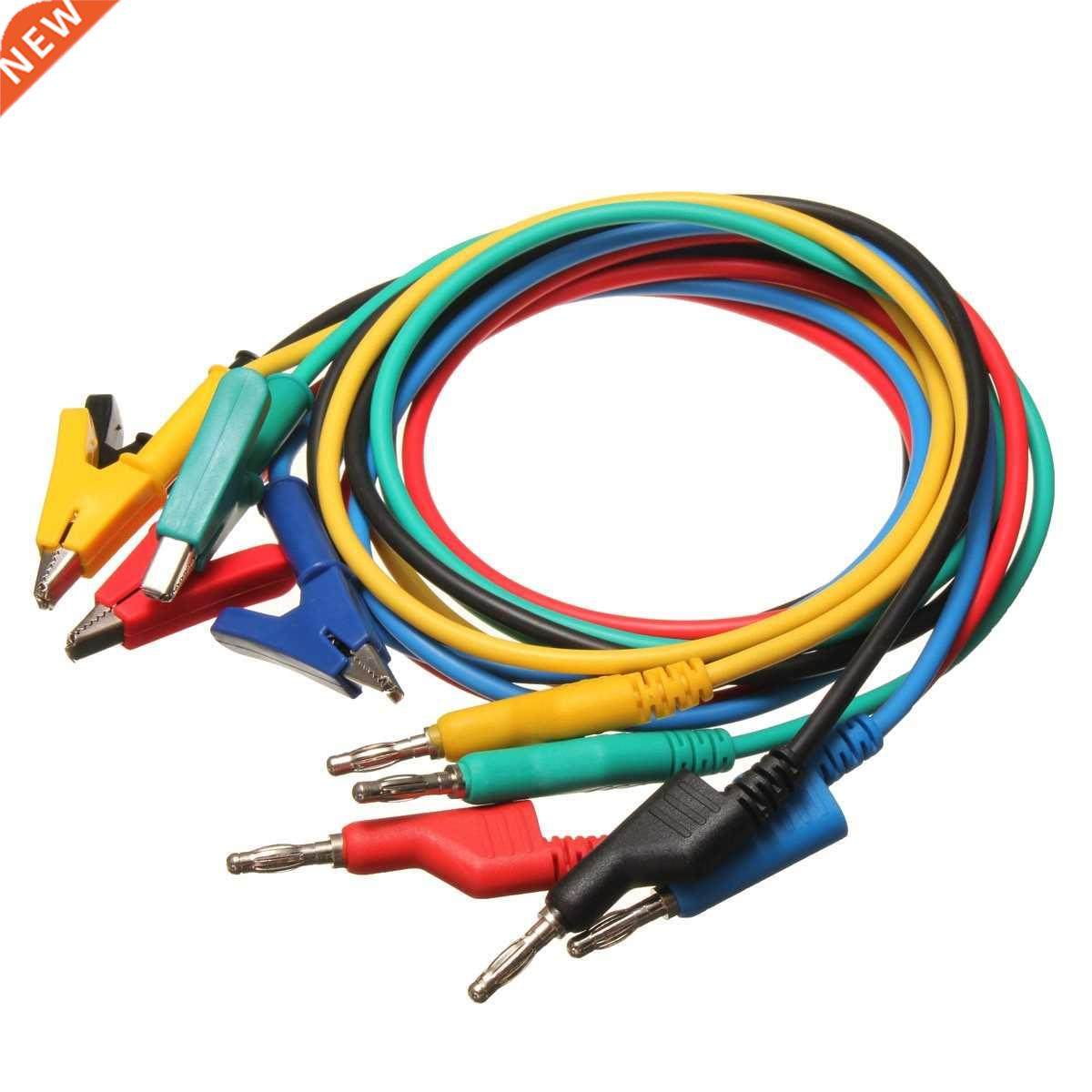 5PCS Test Line Silicone Banana Plug to Crocodile Alligator C