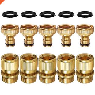 Garden Hose Quick Connect, /4 Inch GHT Solid Brass No-Leak