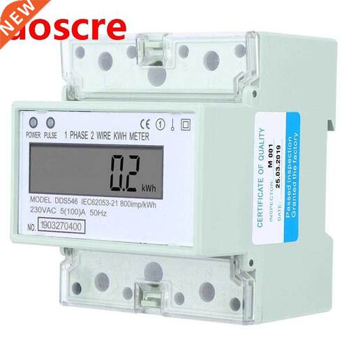 Sngle Phase Watt Meter 5-100A 230VAC Energy Meter DN Ral