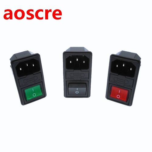 AC power outlet Rocker Switch With double fuse Green Light h