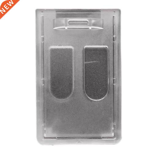 Transparent Plastic Vertical Hard ID Access Card Cover Credi