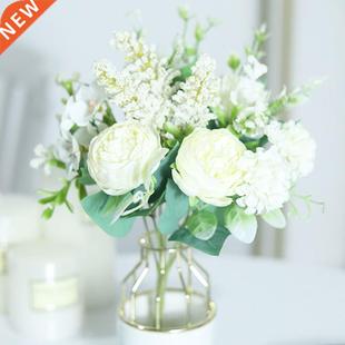 White Artificial Flowers Silk Rose Home Wedding Decoration L