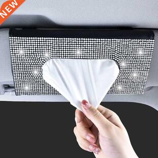 Car Sun Visor Tissue Box Holder Bling Crystals Cover Case Cl