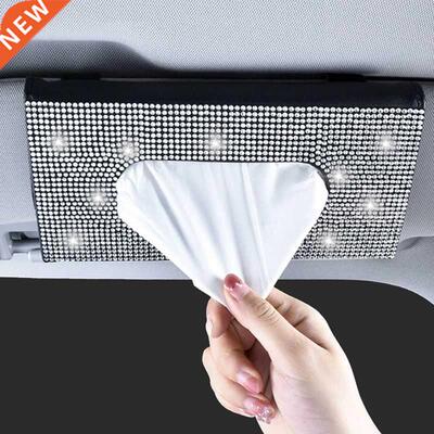 Car Sun Visor Tissue Box Holder Bling Crystals Cover Case Cl
