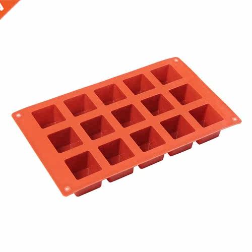 Square Mold  15 Holes Silicone Cake Chocolate Non Stick B