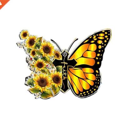 Butterfly Sunflower Cross Pendant for Living Room Courtyard