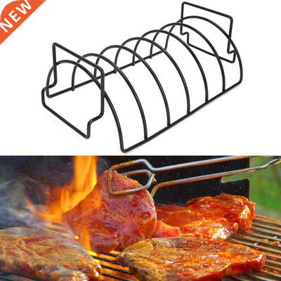 Non-Stick Metal Wire Stand BBQ Grill Steak Holder Roasting R