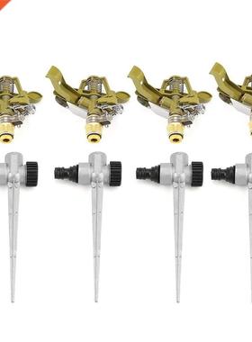 4Pcs Metal Pulsatng Sprnkler 360 Degree Rotaton Lawn Wate