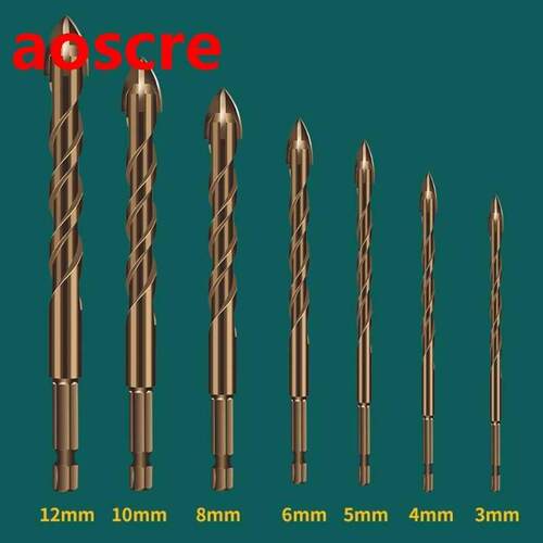 Hexagonal Handle Cross Alloy Ceramic Four-blade Drill Wear-r