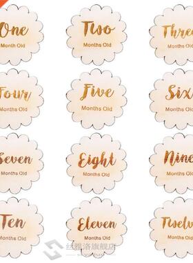 12 Pcs/set Handmade Baby Milestone Card Vintage Leaf Numbers
