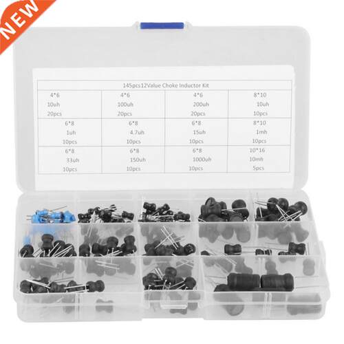 145Pcs 10uH-10mH 12 Values Choke Inductors Assorted Kit With