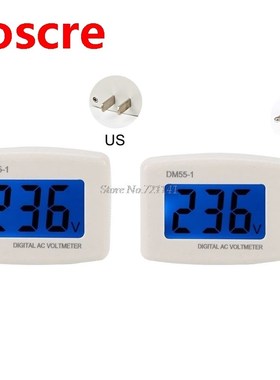 NEW DM55-1 AC 80-300V Voltage Meter Plug Volt Meter LCD Digi