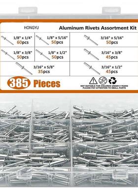 85pcs Aluminum Dome Head Blind Pop Rivets M.2 M4 Assortmen