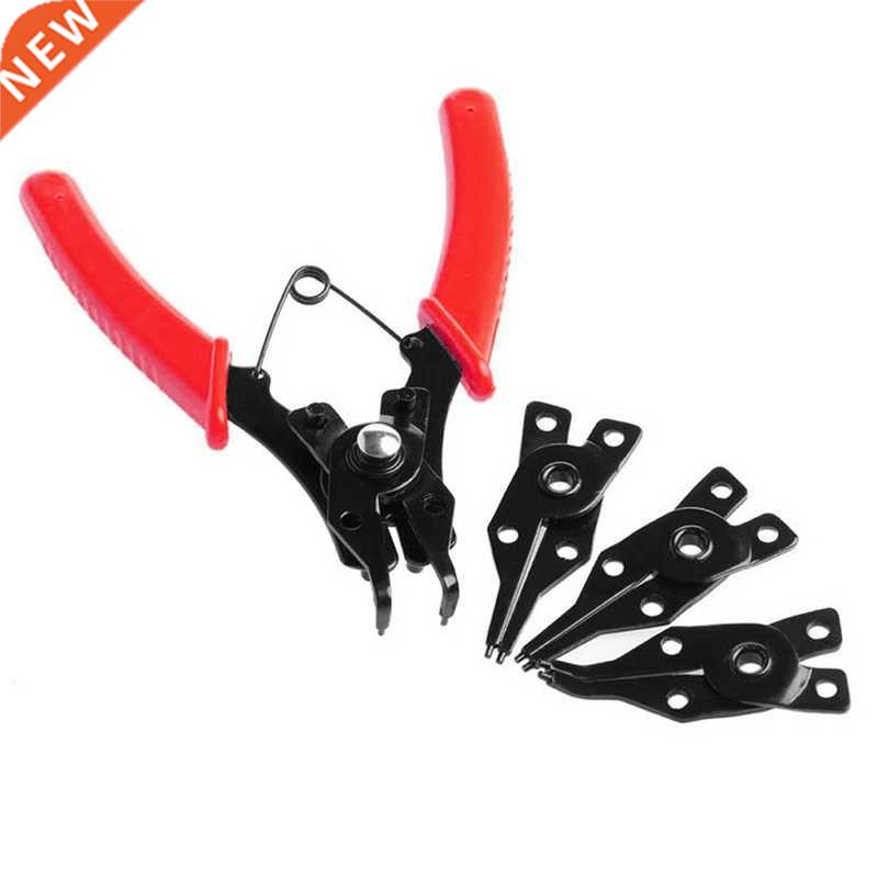 4in1 Snap Ring Pliers Plier Red Hand Tool Set Circlip Combin