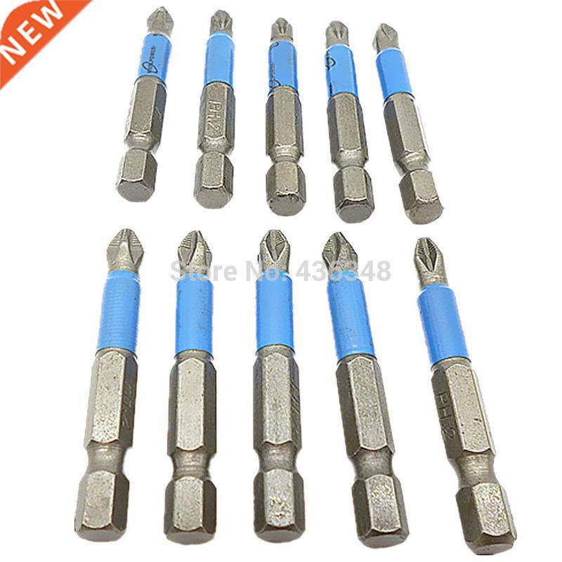 10pc Ant Slp Bts Hex Shank Ph2 50mm Sngle Sde Reach Bt