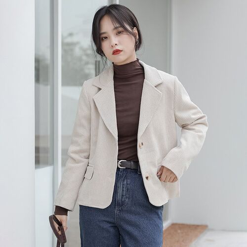 2021 autumn winter new corduroy small temperament suit