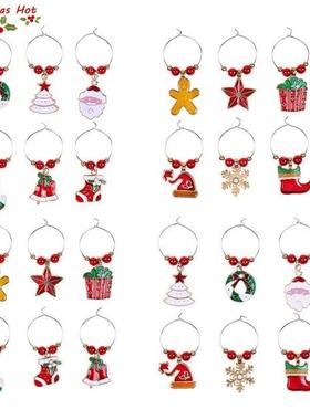 6pcs Wne Cups Markers Goblets Tags Table Xmax Decoraton G