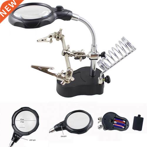 3.5X 12X Helping Hand Clip LED Glass Lens Magnifying Solder