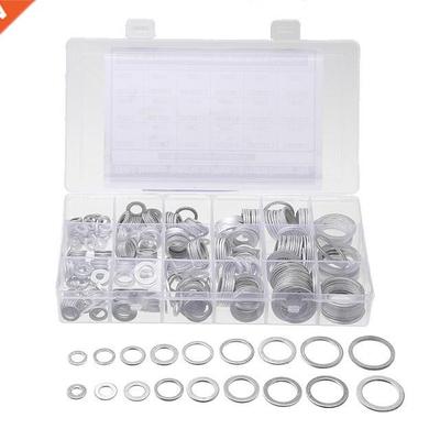 450Pcs Aluminum Flat Washer Gasket Assorted Flat Ring Seal K