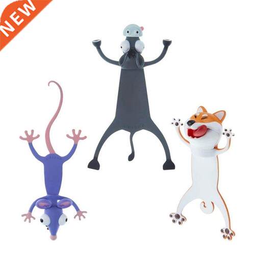 3 PCS 3D Cartoon Animal Bookmark Reading Book Markers Funny