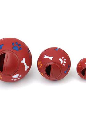 Dog Toy Rubber Ball Chew Dispenser Leakage Food Play Ball In