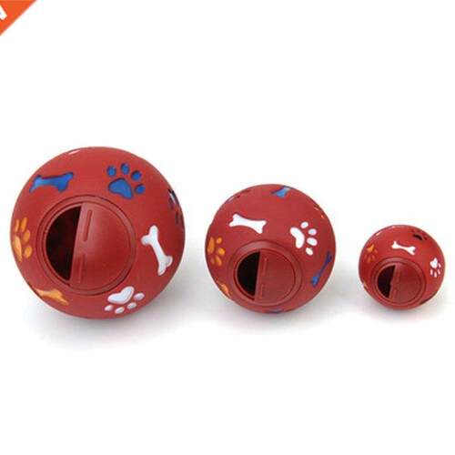 Dog Toy Rubber Ball Chew Dispenser Leakage Food Play Ball In