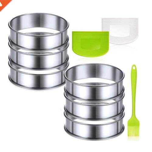 6 Pcs Stainless Steel Round Cake Baking Ring Mold, Cake Mous