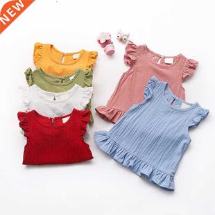 12M-7Y Girls T-shirt Snd Wshed Linen Cotton Sleeveless Bb