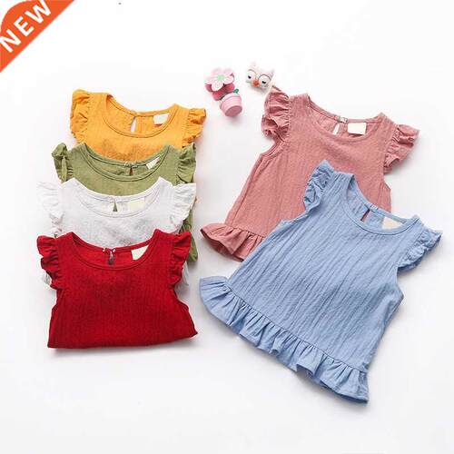 12M-7Y Girls T-shirt Snd Wshed Linen Cotton Sleeveless Bb
