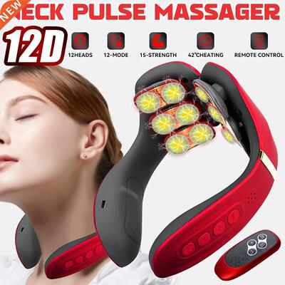 Neck Massager 12 Heads Electric Cervical Massage Pulse Magne