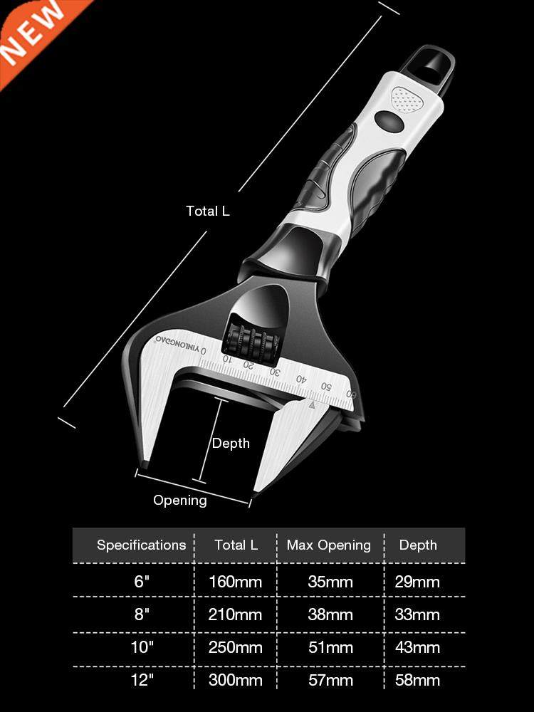 Professional Adjustable wrench Universal Spanner Key Nut Wre