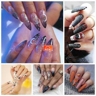 Halloween long wear fake nails press on Nail Patch Nail Patc