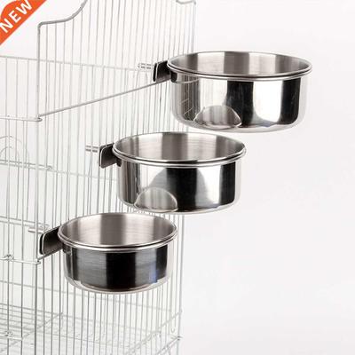 Stainless Steel Pet Bowl Hanging Stationary Bird Cage Bowls