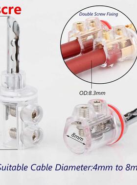 4pcs Rhodium plated BFA banana Transparent Cover Audio Banan