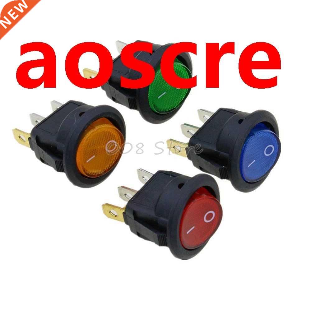 Optional Colors ON/OFF LED 12V 16A DOT ROUND ROCKER SPST TOG