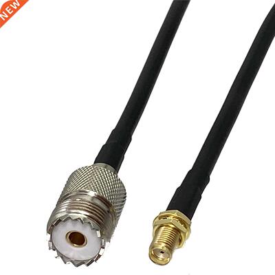 1pcs RG58 SMA Female Jack Bulkhead Nut to UHF SO239 Female J