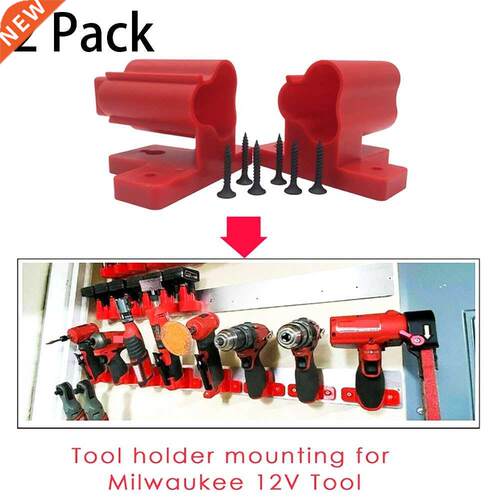 2 Pcs Power Tool Mount Holder For Milwaukee M12 Tool Wall Mo