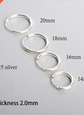 925 Sterling Silver Bold Hoop Earrings For Women Men Thicker