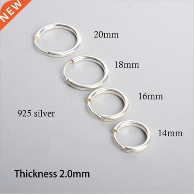 925 Sterling Silver Bold Hoop Earrings For Women Men Thicker