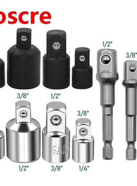 Socket Wrench Adapter Socket Nut Driver Set 1/4 3/8 1/2 Inch